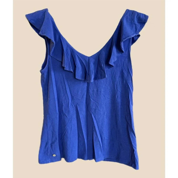 Lilly Pulitzer Alessa Ruffle Top - /Blue - Picture 2 of 9